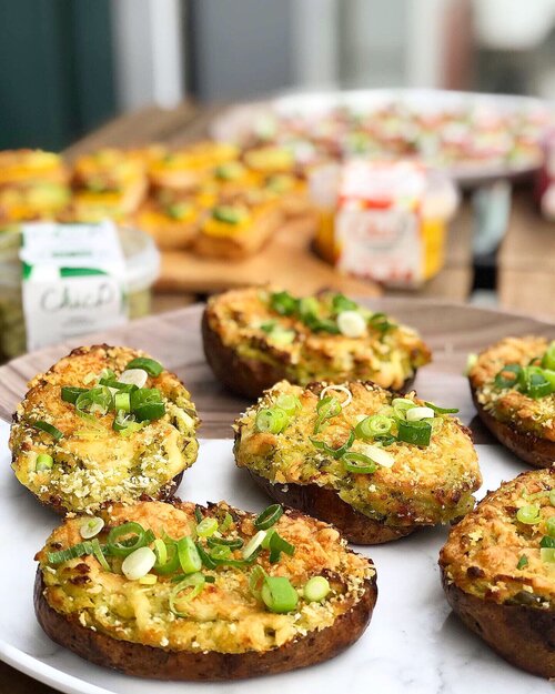 Herby Loaded Potato Skins with ChicP Herby Hummus