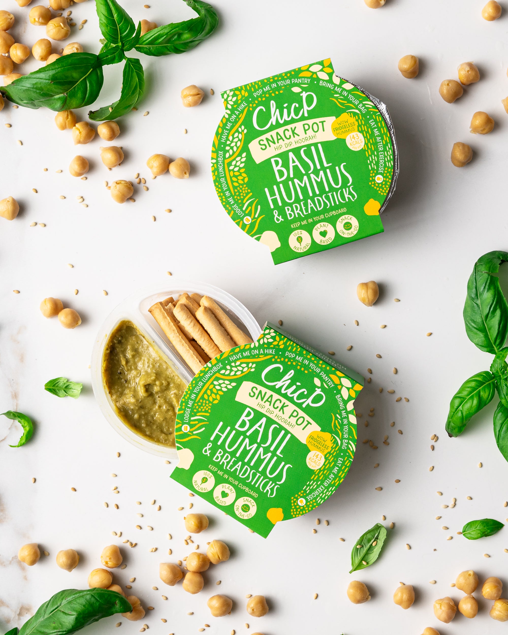 ChicP Basil Hummus Fridge-less Snack Pot