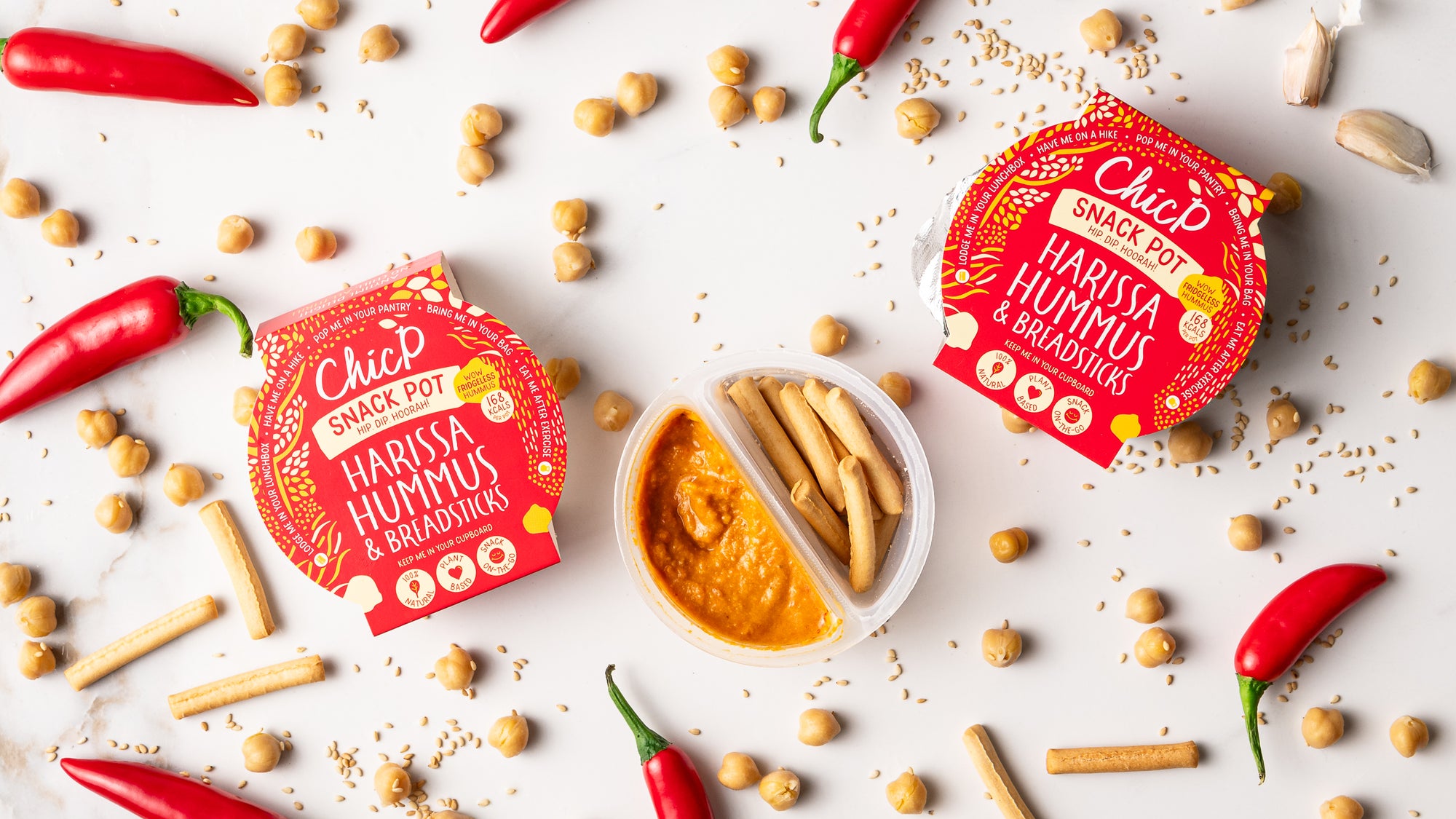 ChicP Harissa Hummus Fridge-less Snack Pot