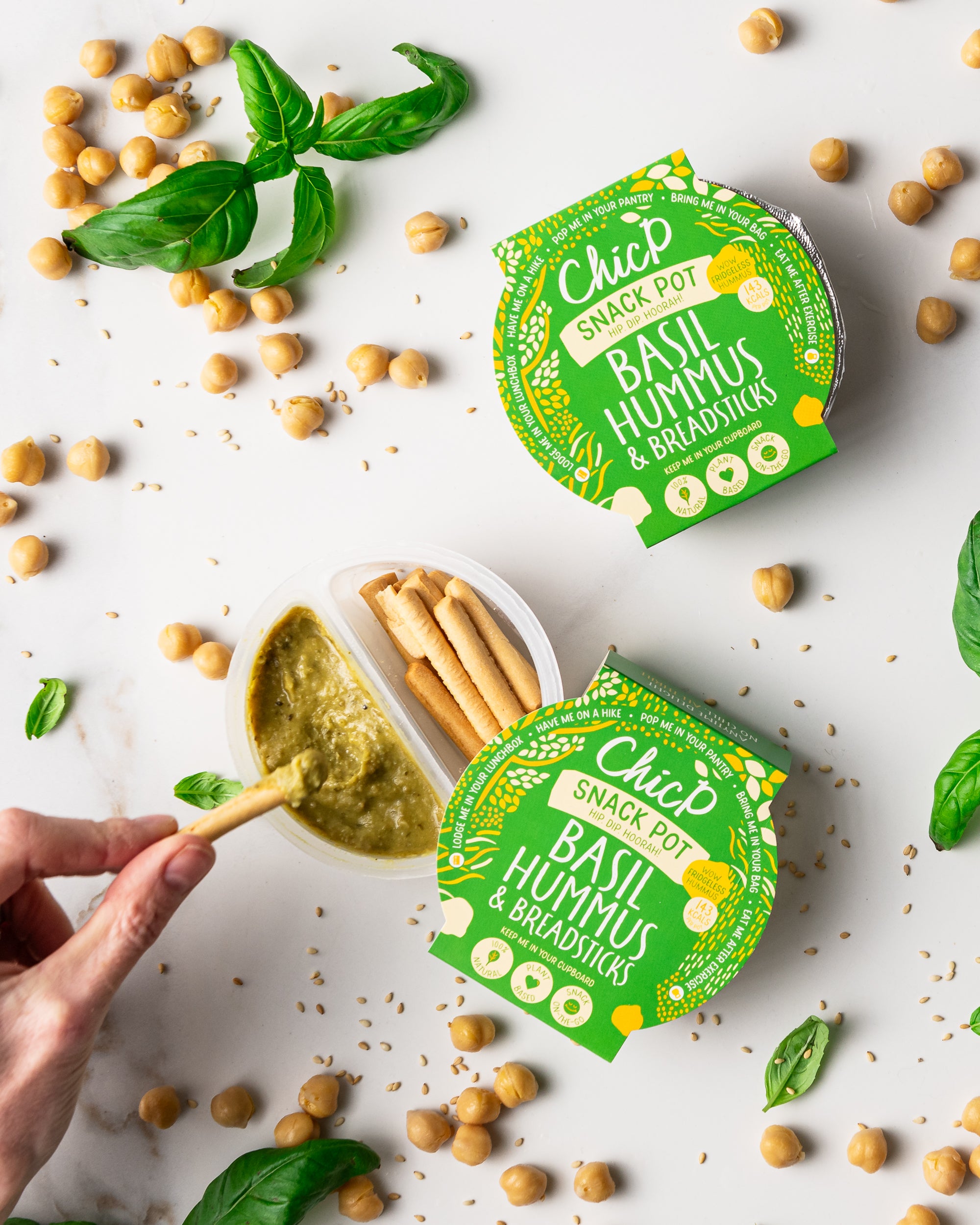 ChicP Basil Hummus Fridge-less Snack Pot